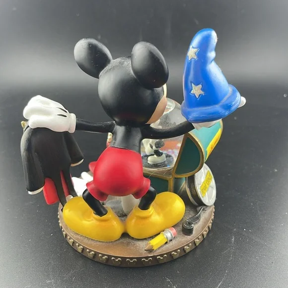 Disney Parks Mickey Mouse Snow Globe Steamboat Willie Fantasia Trunk Figurine - Picture 3 of 4